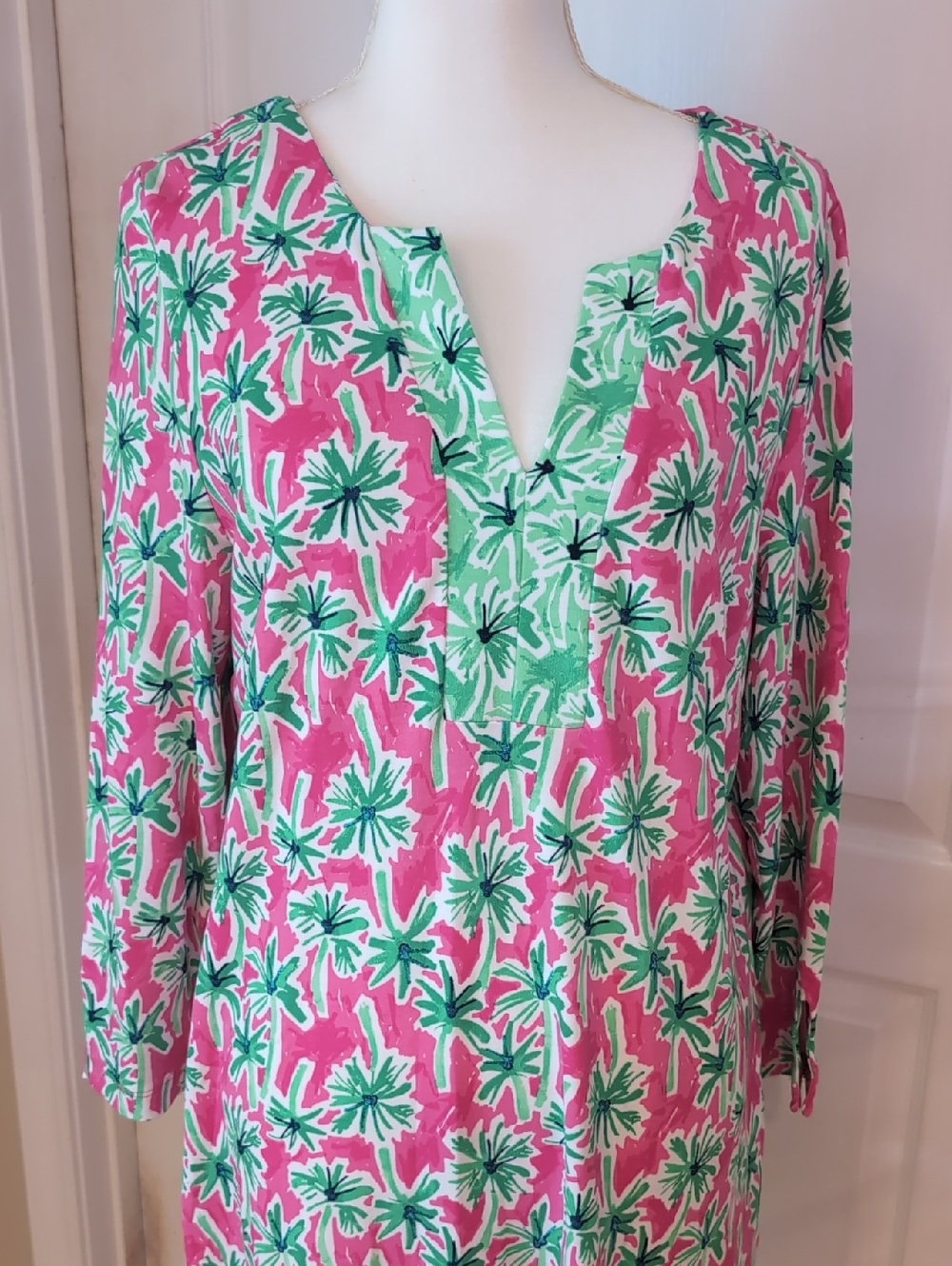 Crown & Ivy Garden Party Palm Tree Print. Rayon Blend Midi Dress. Size XL. NEW - Picture 3 of 13